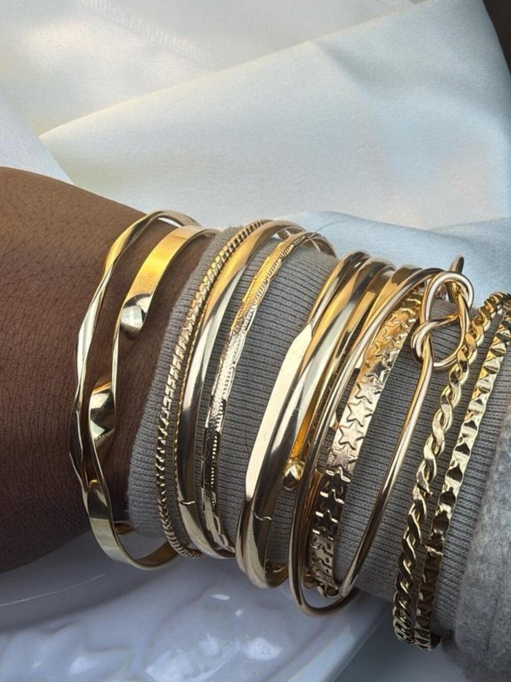15-Piece‎ Gold Bangle Set - Picture 2 of 4
